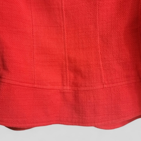 Vtg ST. EMILE for HARRIET KASSMAN Red Tweed Jacket Blazer Zip Fringe Pocket - Picture 8 of 13